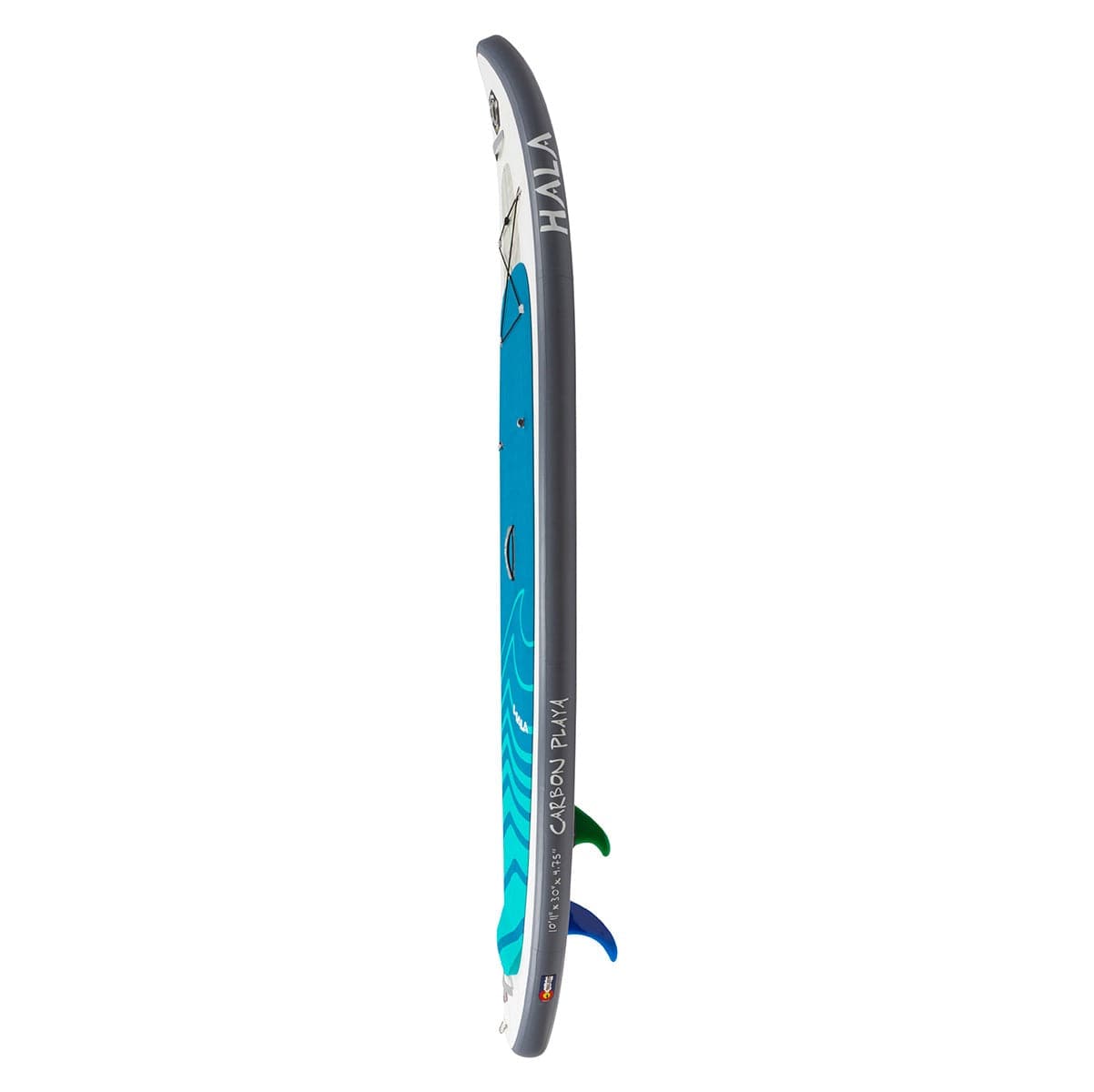 Featuring the Carbon Playa 10'11 Inflatable SUP inflatable sup manufactured by Hala shown here from a third angle.