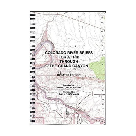 Featuring the Colorado River Briefs grand canyon book, guide book manufactured by 4CRS shown here from one angle.
