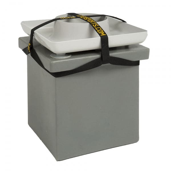 Featuring the Portable Camp Toilet System II toilet system manufactured by Coyote shown here from a third angle.
