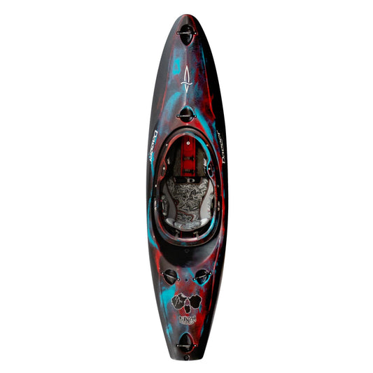 Featuring the Phantom creek boat, river runner kayak manufactured by Dagger shown here from one angle.