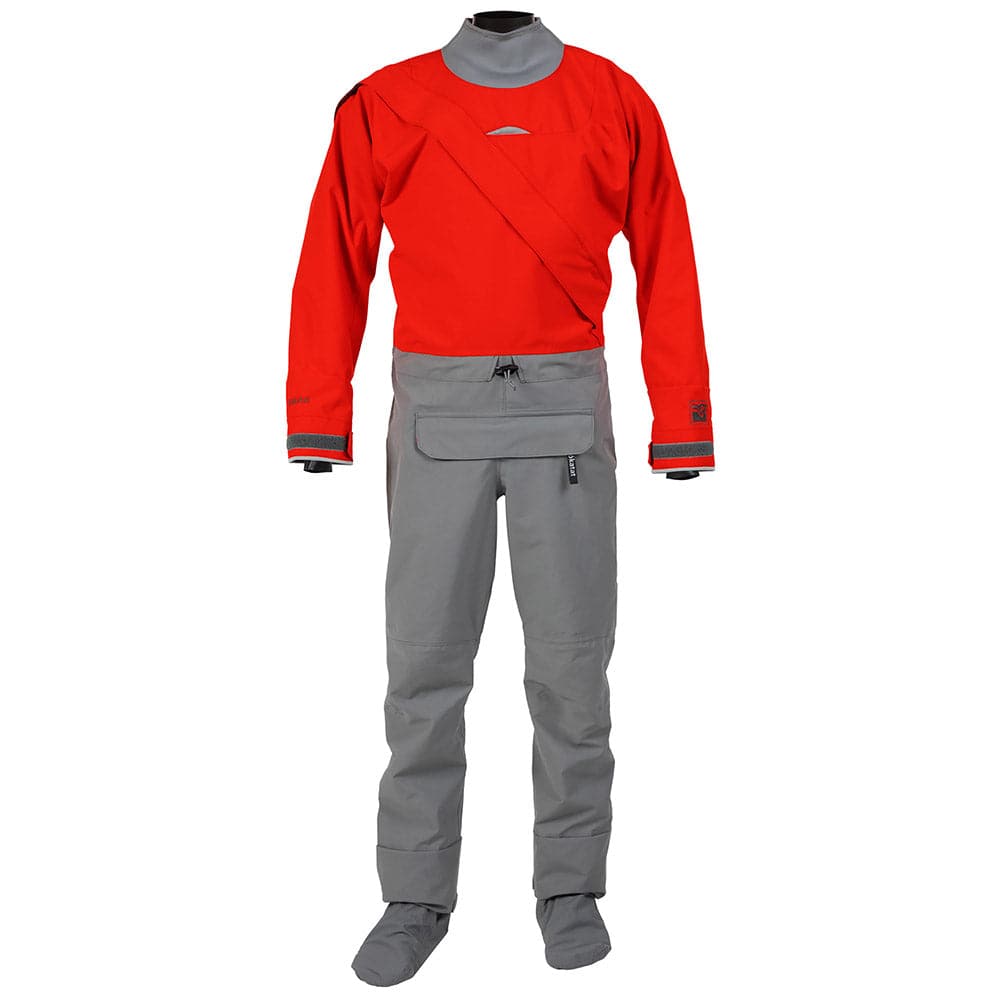 Featuring the Legacy GoreTex Pro Drysuit men's dry wear manufactured by Kokatat shown here from a second angle.