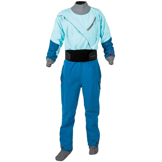 Featuring the Meridian (GORE-TEX Pro) Dry Suit - Women's women's dry wear manufactured by Kokatat shown here from one angle.