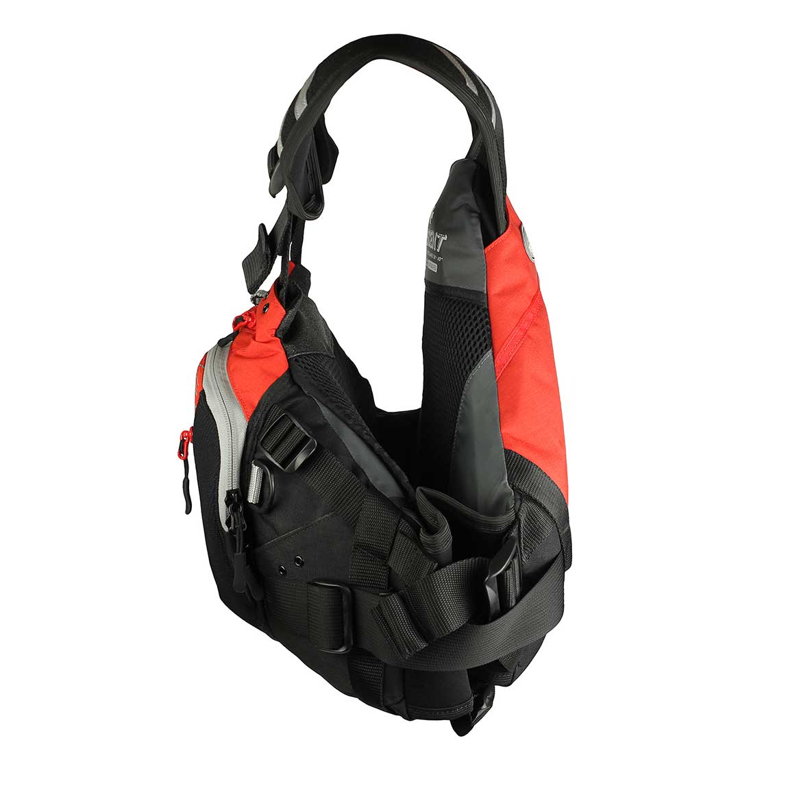 Featuring the Descent Rescue PFD gift for kayaker, gift for rafter, rescue pfd manufactured by Stohlquist shown here from a fifth angle.
