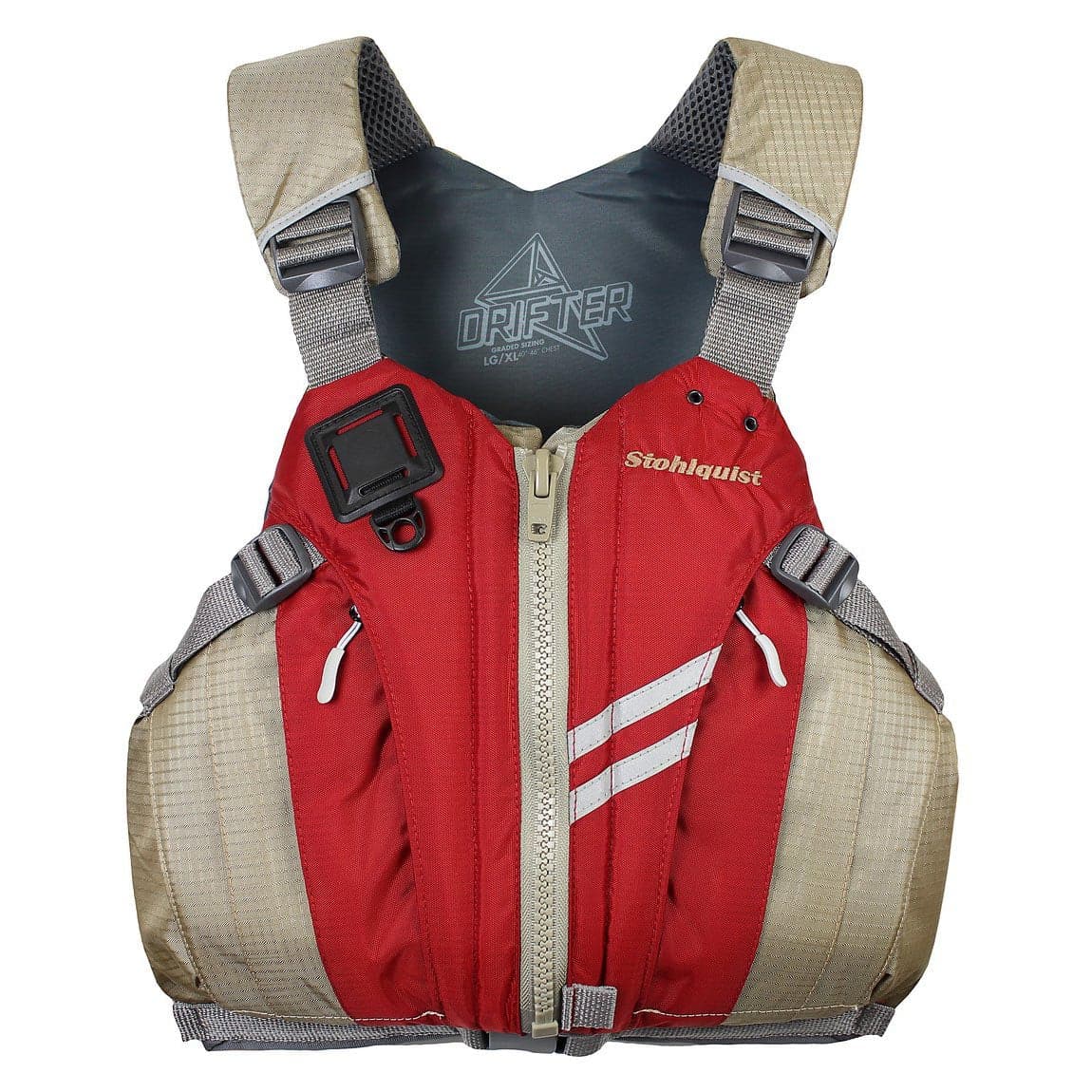 Featuring the Drifter PFD gift for kayaker, men's pfd manufactured by Stohlquist shown here from one angle.