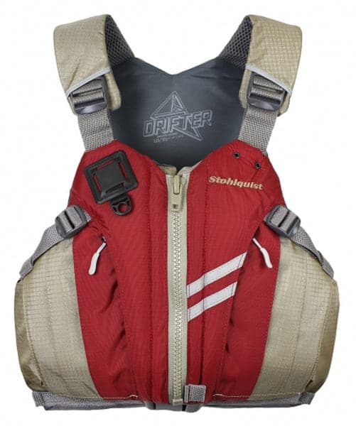 Featuring the Demo Drifter PFD  manufactured by Stohlquist shown here from one angle.