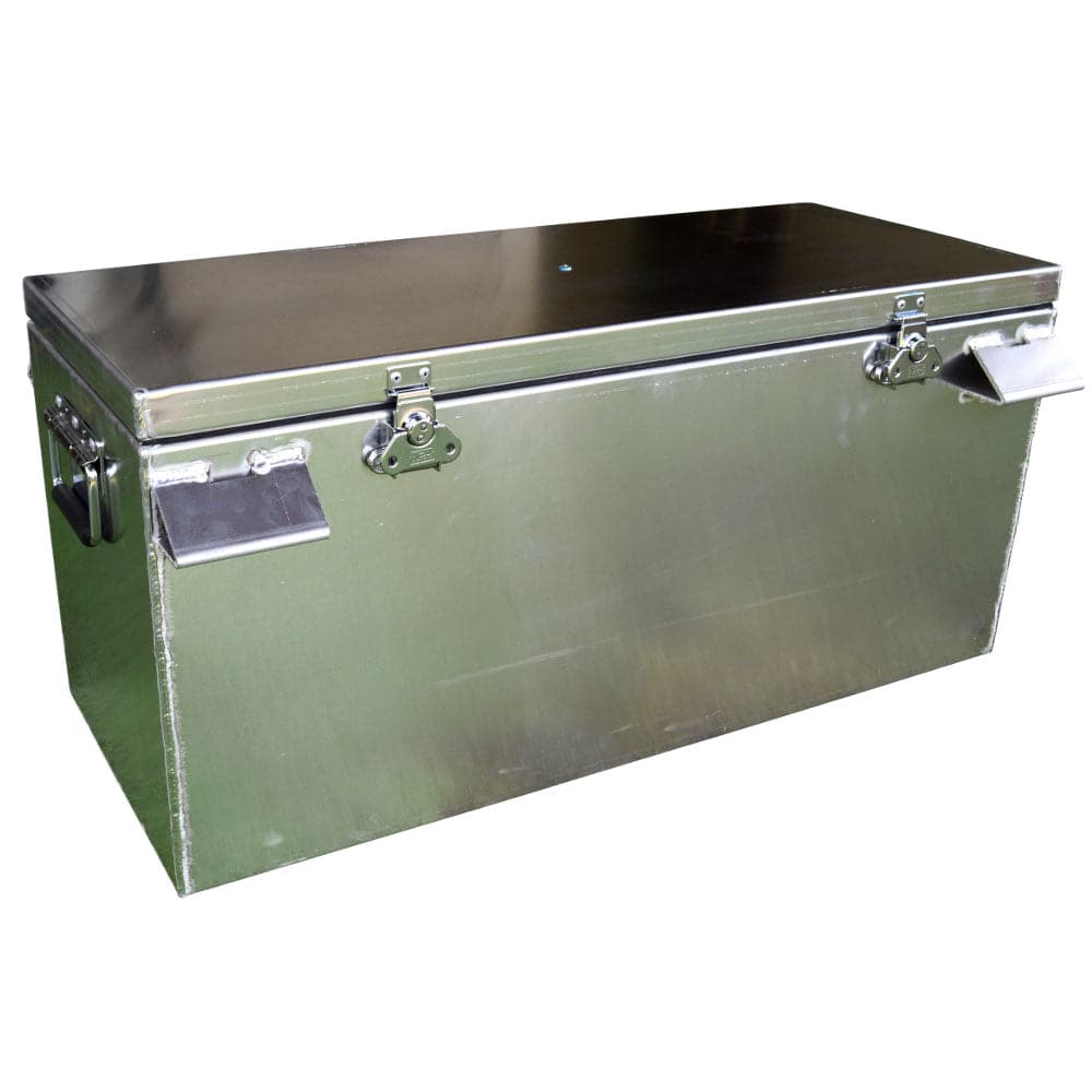 Featuring the Aluminum Drybox dry box manufactured by Salamander shown here from one angle.