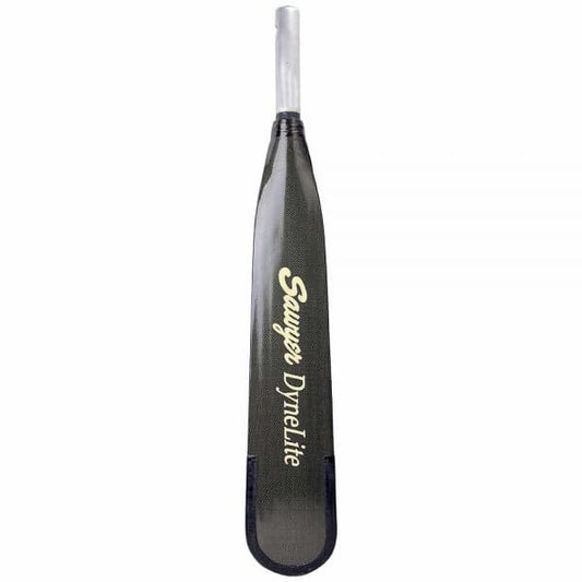 Featuring the DyneLite Blade oar blade manufactured by Sawyer shown here from one angle.