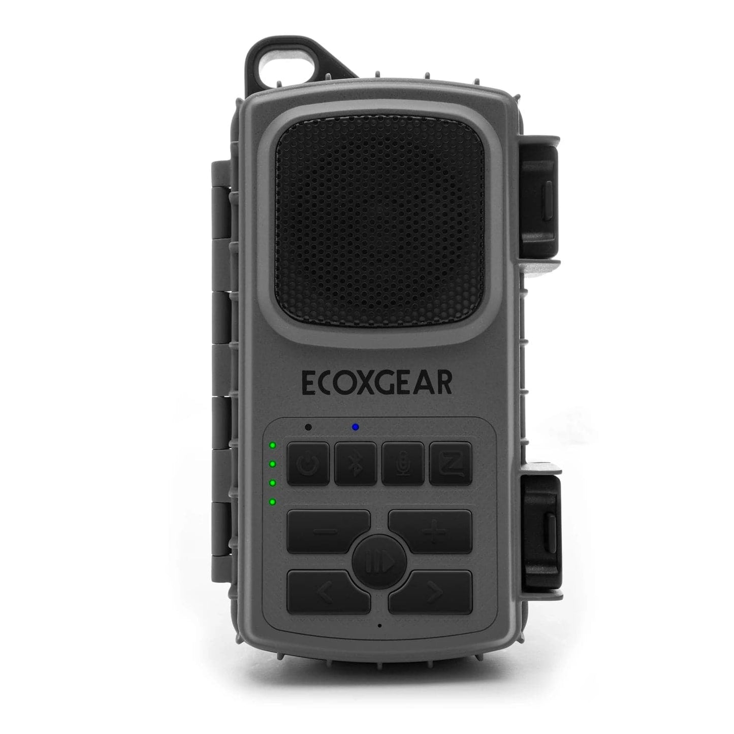 Featuring the EcoExtreme II electronic, speaker manufactured by EcoXGear shown here from one angle.