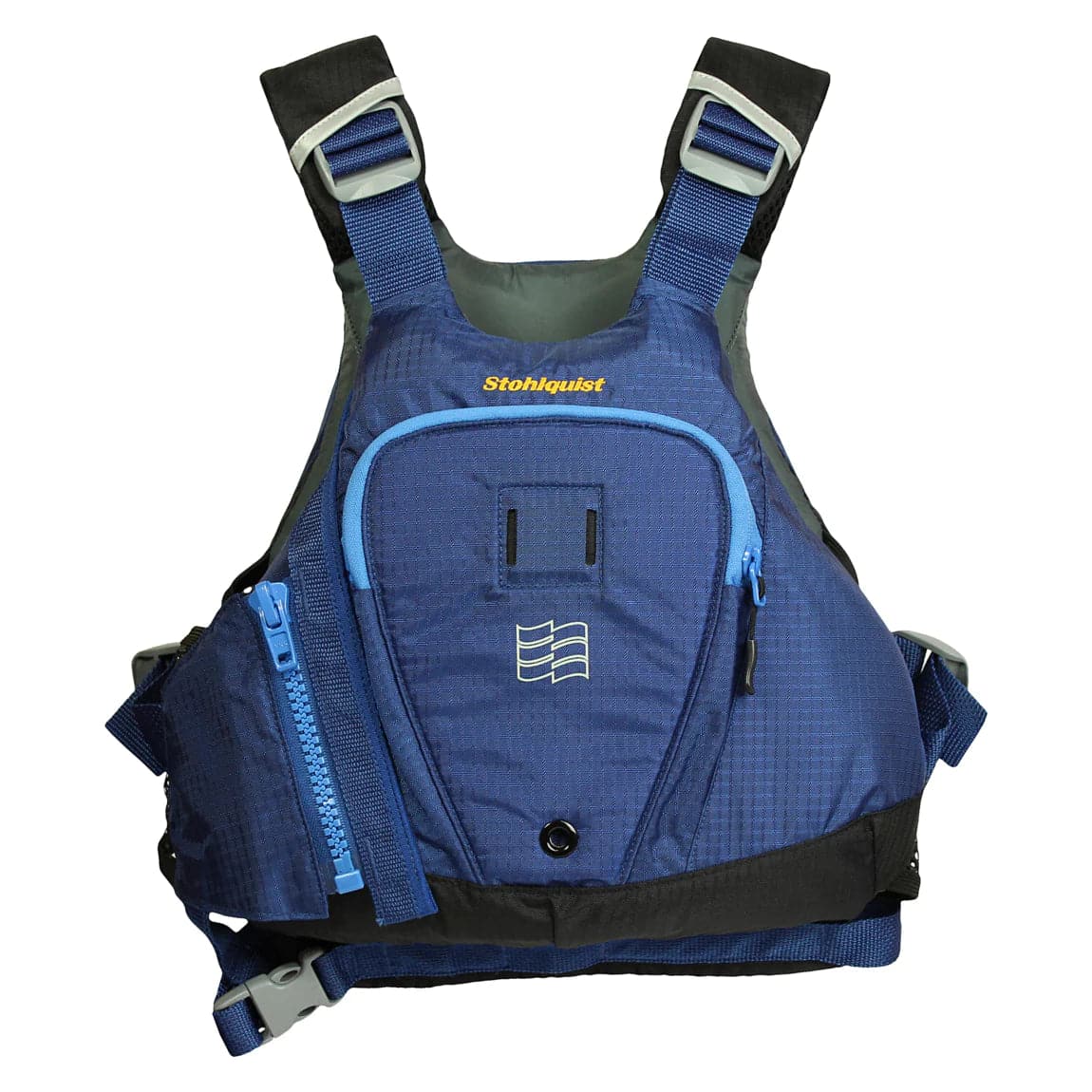 Featuring the Edge PFD men's pfd manufactured by Stohlquist shown here from a third angle.