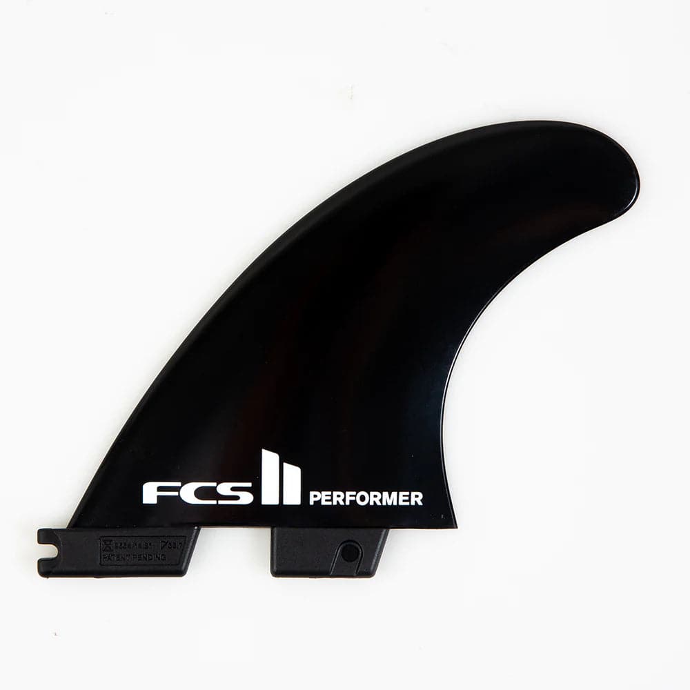 Featuring the FCS II Performer GF Tri Set  manufactured by FCS shown here from one angle.