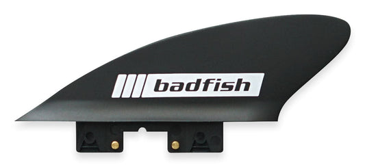 Featuring the 2in Soft Flex Side Click Fin sup accessory, sup fin manufactured by Badfish shown here from one angle.