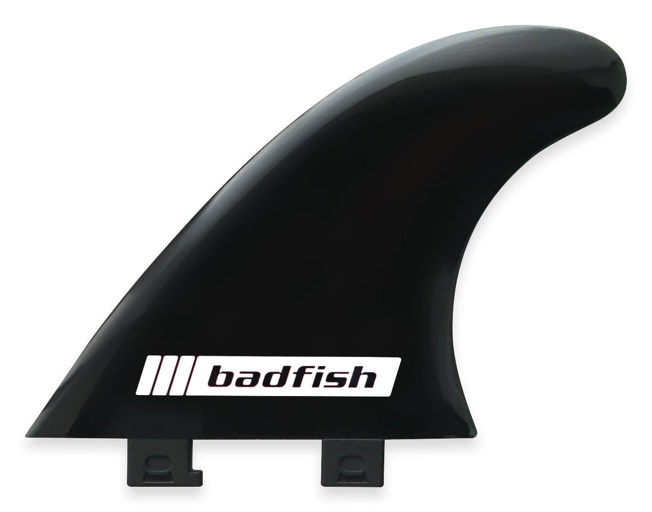 Featuring the 4.5in Soft Flex Side Fin for FCS Boxes sup accessory, sup fin manufactured by Badfish shown here from one angle.
