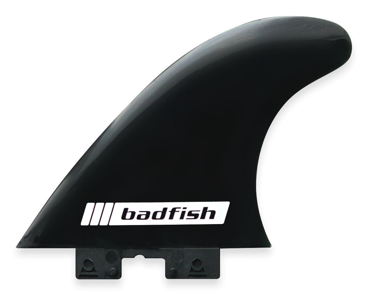 Featuring the 4.5in Soft Flex Side Fin for Click Fin Boxes sup accessory, sup fin manufactured by Badfish shown here from one angle.