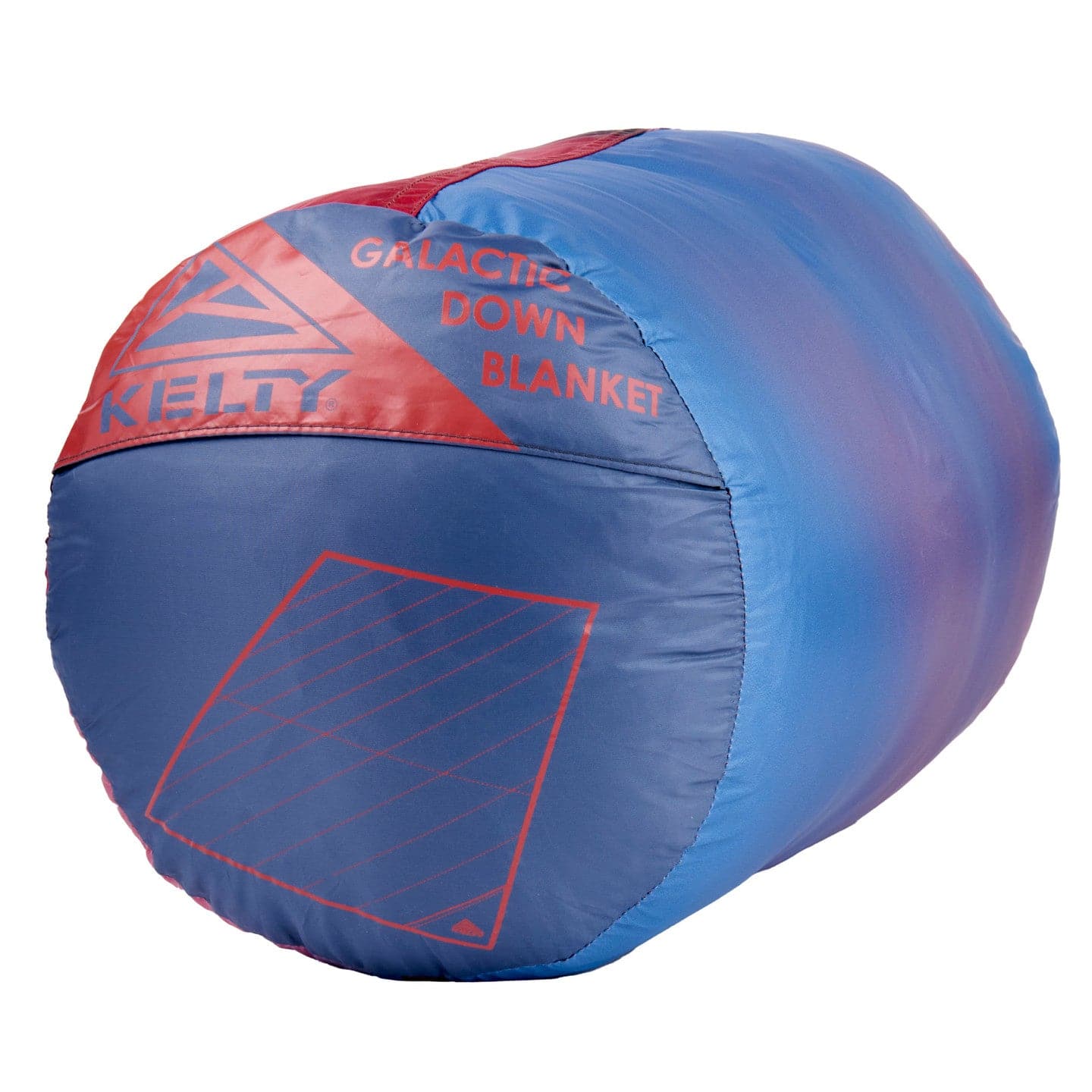 Featuring the Galactic Down Blanket down blanket manufactured by Kelty shown here from a third angle.