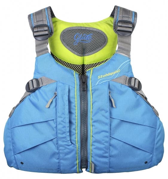 Featuring the Glide PFD women's pfd manufactured by Stohlquist shown here from a third angle.