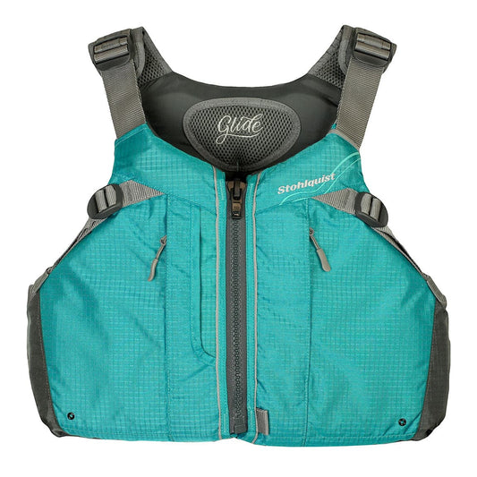 Featuring the Glide PFD women's pfd manufactured by Stohlquist shown here from one angle.