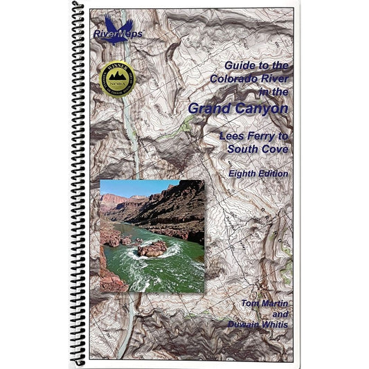 Featuring the Guide to the Colorado River in the Grand Canyon gift for rafter, grand canyon book, guide book manufactured by Rivermaps shown here from one angle.