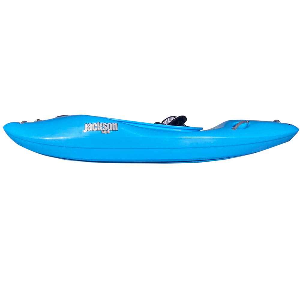 Featuring the Side Kick kids kayak manufactured by Jackson Kayak shown here from a third angle.