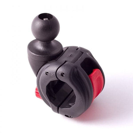 Featuring the H-Rail Ram Ball - 1In hobie accessory manufactured by RAM shown here from one angle.