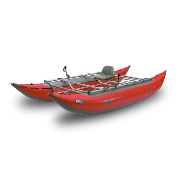 Featuring the Jaguarundi 16' Cataraft cataraft, fishing cat, fishing raft manufactured by AIRE shown here from an eighth angle.