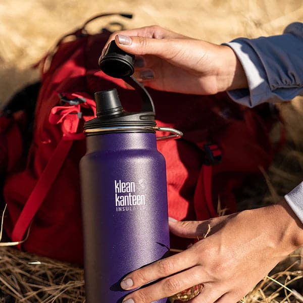 Featuring the Chug Cap TKWide camp, hydration, kitchen, water bottle manufactured by Klean Kanteen shown here from a third angle.