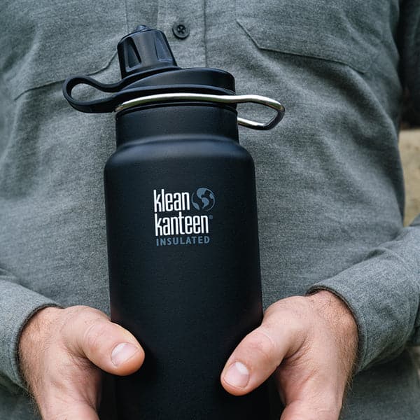 Featuring the Chug Cap TKWide camp, hydration, kitchen, water bottle manufactured by Klean Kanteen shown here from a fourth angle.