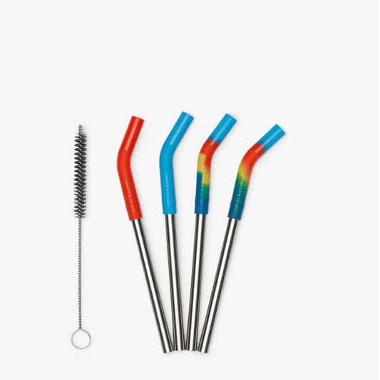 Featuring the Straw 4-Pack - Short camp cup, kitchen, reusable, straws manufactured by Klean Kanteen shown here from one angle.