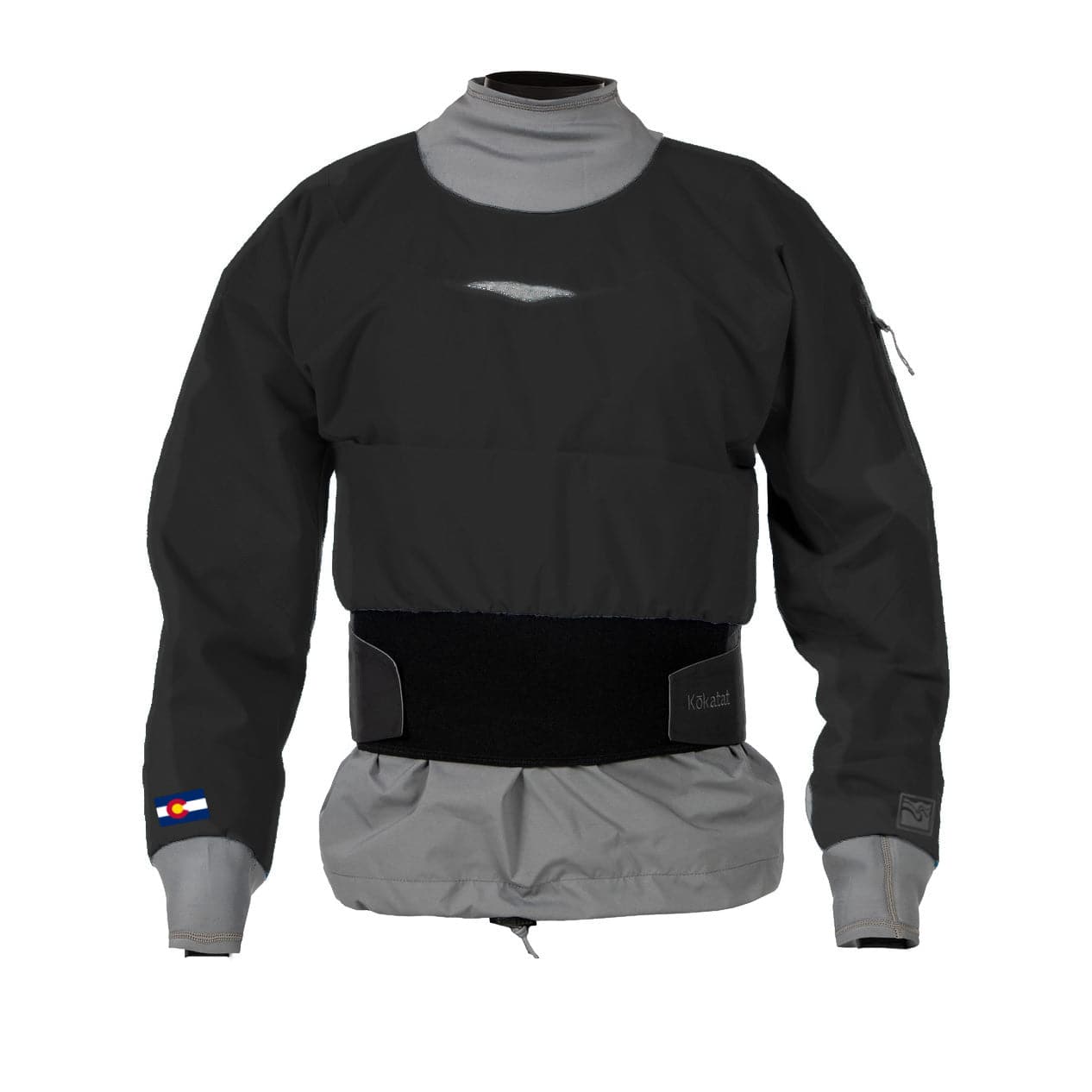 Featuring the ŌM Dry Top (GORE-TEX) men's dry wear manufactured by Kokatat shown here from a seventh angle.