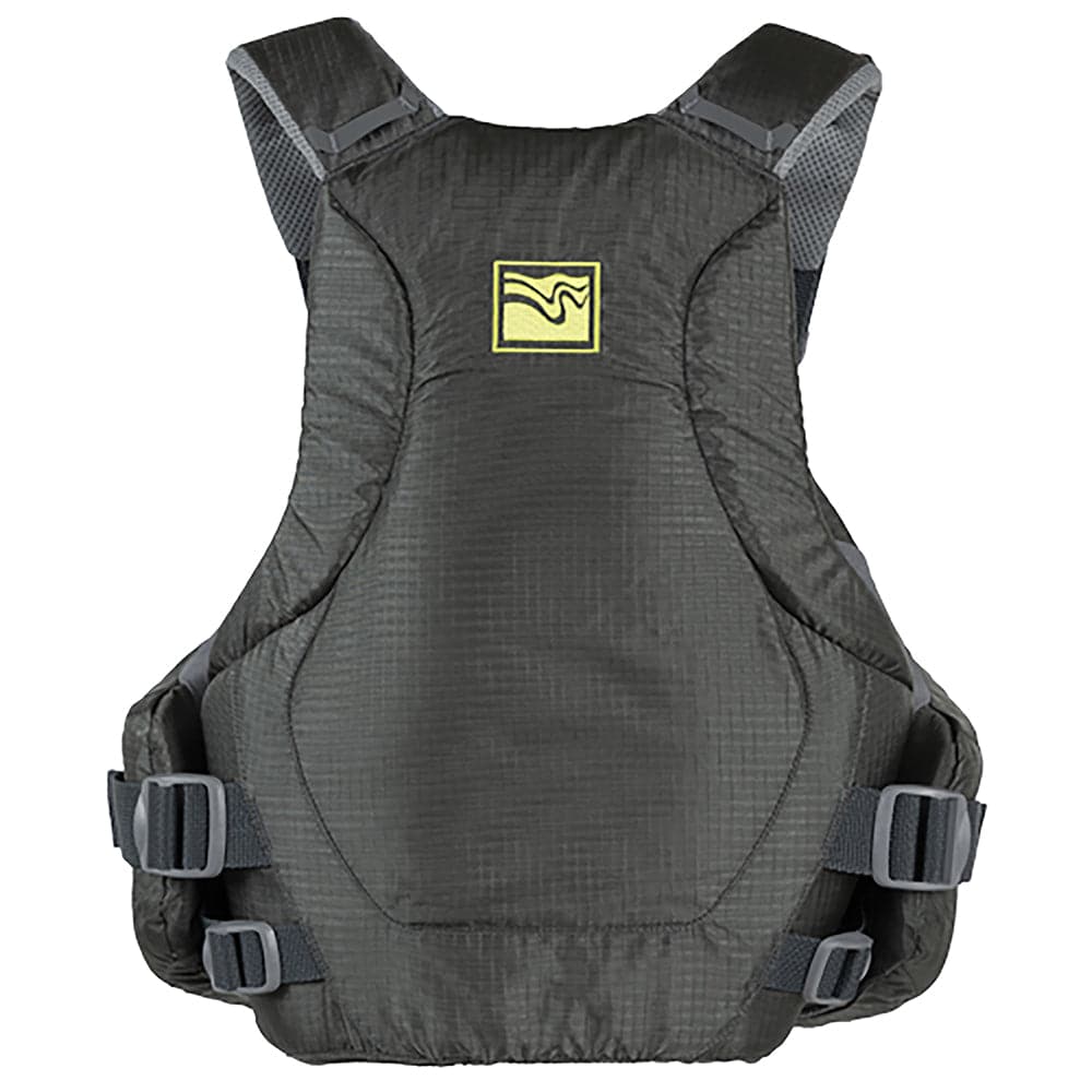 Featuring the WKNDR PFD fishing pfd, men's pfd, women's pfd manufactured by Kokatat shown here from a third angle.