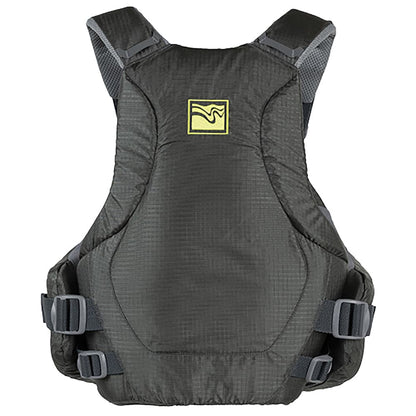 Featuring the WKNDR PFD fishing pfd, men's pfd, women's pfd manufactured by Kokatat shown here from a third angle.