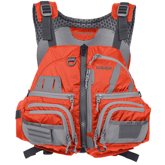 Featuring the Leviathan PFD fishing pfd, men's pfd manufactured by Kokatat shown here from one angle.