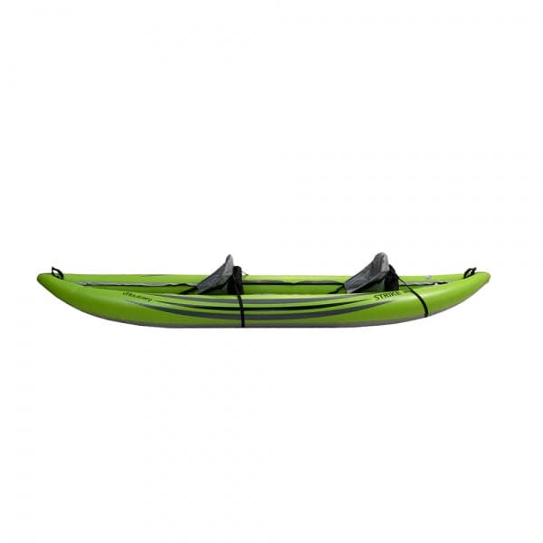 Featuring the Strike Tandem Inflatable Kayak ducky, inflatable kayak manufactured by AIRE shown here from a third angle.