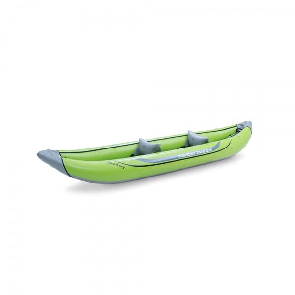 Featuring the Tributary Tomcat Tandem Inflatable Kayak ducky, inflatable kayak manufactured by AIRE shown here from a fifth angle.