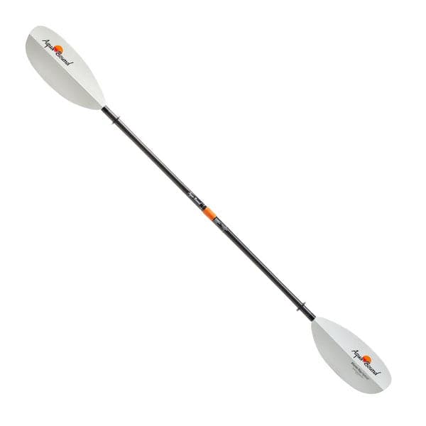 Featuring the Manta Ray Hybrid 2-Piece Paddle fishing kayak paddle, fishing paddle, ik paddle, pack raft paddle, touring / rec paddle manufactured by AquaBound shown here from a second angle.