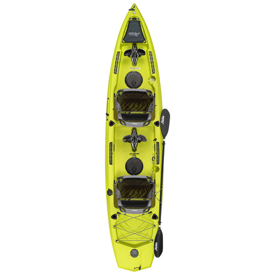 Featuring the Mirage Compass Duo 13'6 pedal drive kayak, tandem / 2 person rec kayak manufactured by Hobie shown here from a second angle.