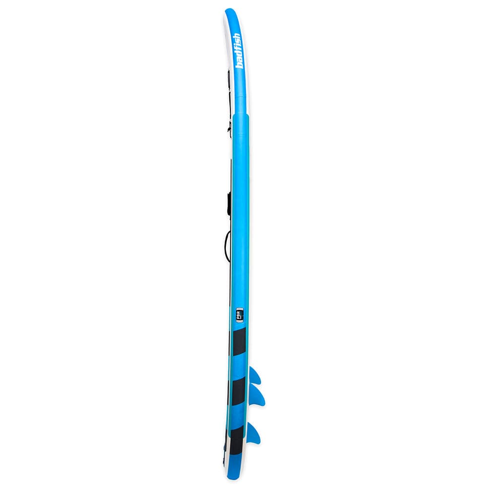 Featuring the Monarch Package inflatable sup manufactured by Badfish shown here from a second angle.