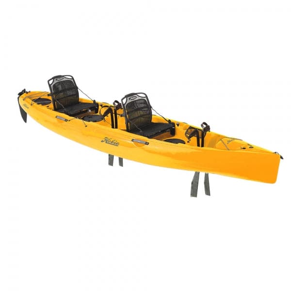 Featuring the Mirage Oasis 14.6 pedal drive kayak, tandem / 2 person rec kayak manufactured by Hobie shown here from a second angle.