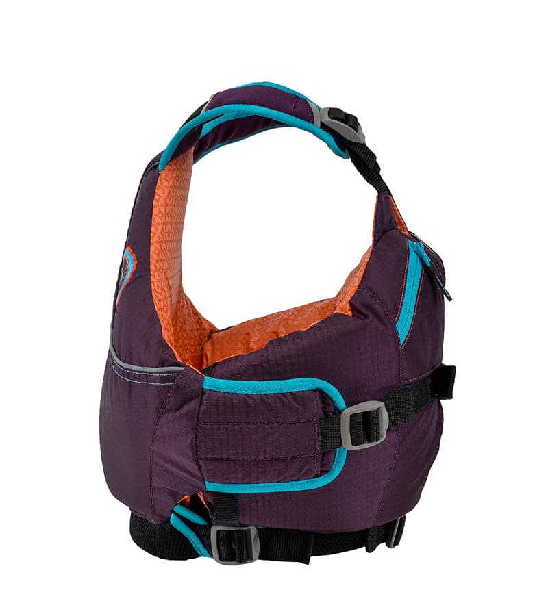 Featuring the Otter 2.0 Kids PFD kid's pfd manufactured by Astral shown here from a fifth angle.
