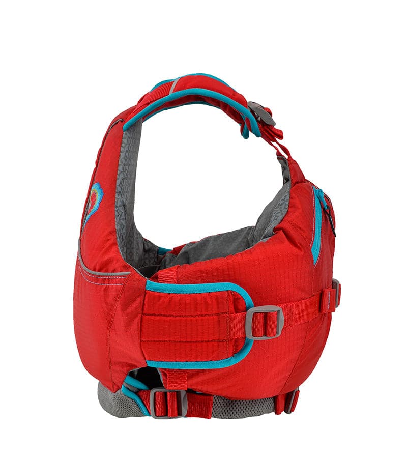 Featuring the Otter 2.0 Kids PFD kid's pfd manufactured by Astral shown here from an eighth angle.