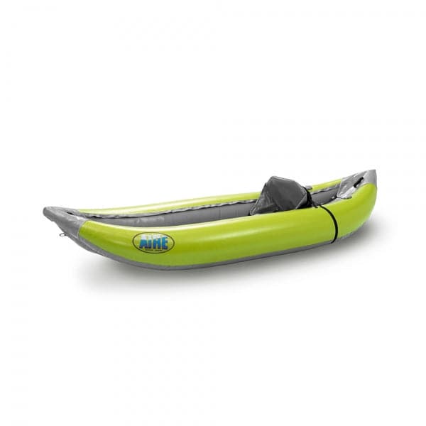 Featuring the Outfitter 1 Inflatable Kayak ducky, inflatable kayak manufactured by AIRE shown here from an eighth angle.