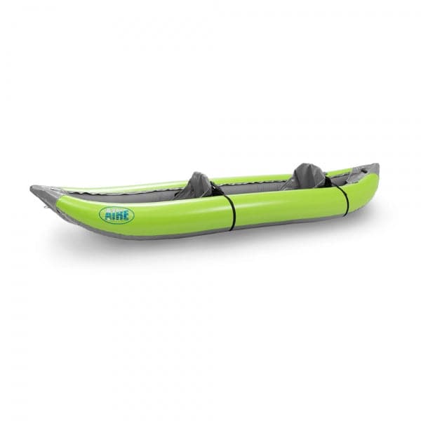 Featuring the Outfitter 2 Inflatable Kayak ducky, inflatable kayak manufactured by AIRE shown here from an eighth angle.