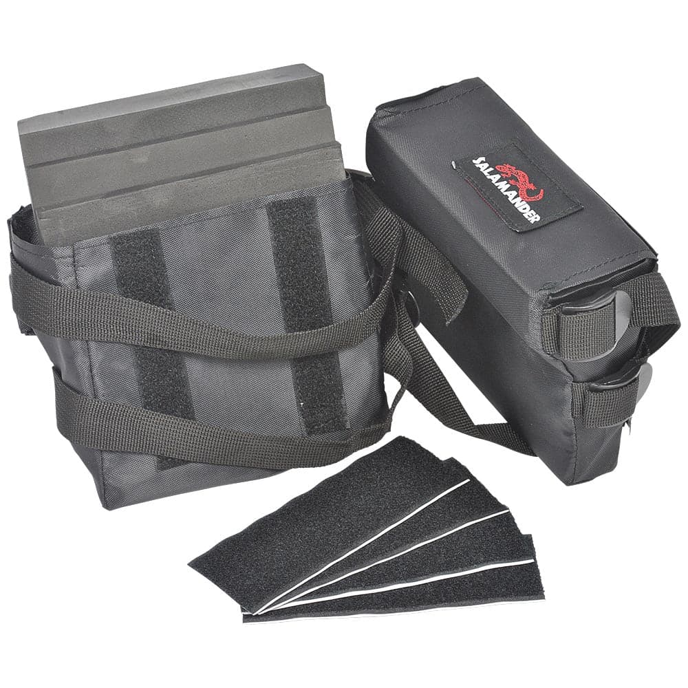 Featuring the Pro Hip Snaps Kayak Pad Kit kayak flotation, kayak outfitting manufactured by Salamander shown here from one angle.