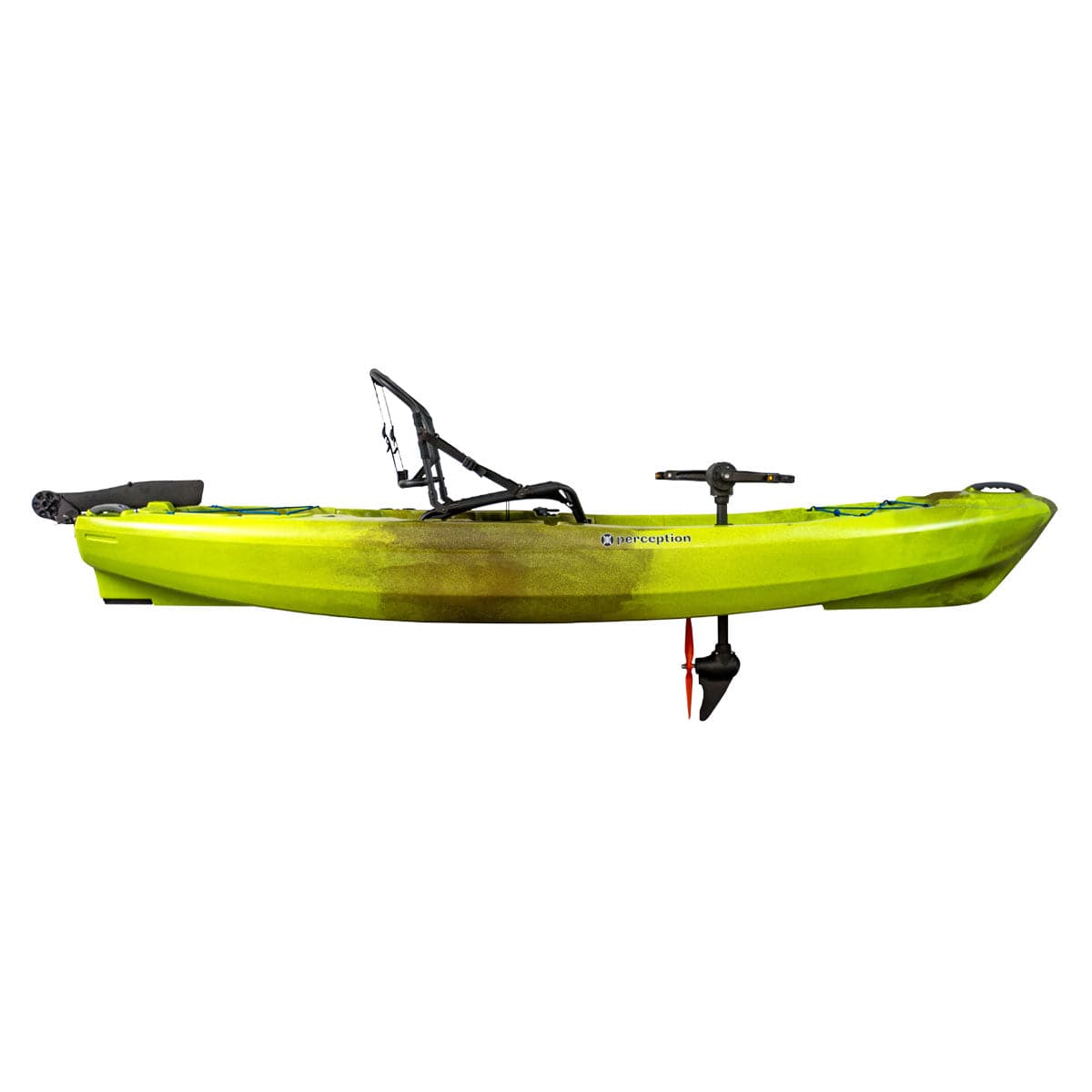 Featuring the Crank 10 fishing kayak, pedal drive kayak manufactured by Perception shown here from a fifth angle.