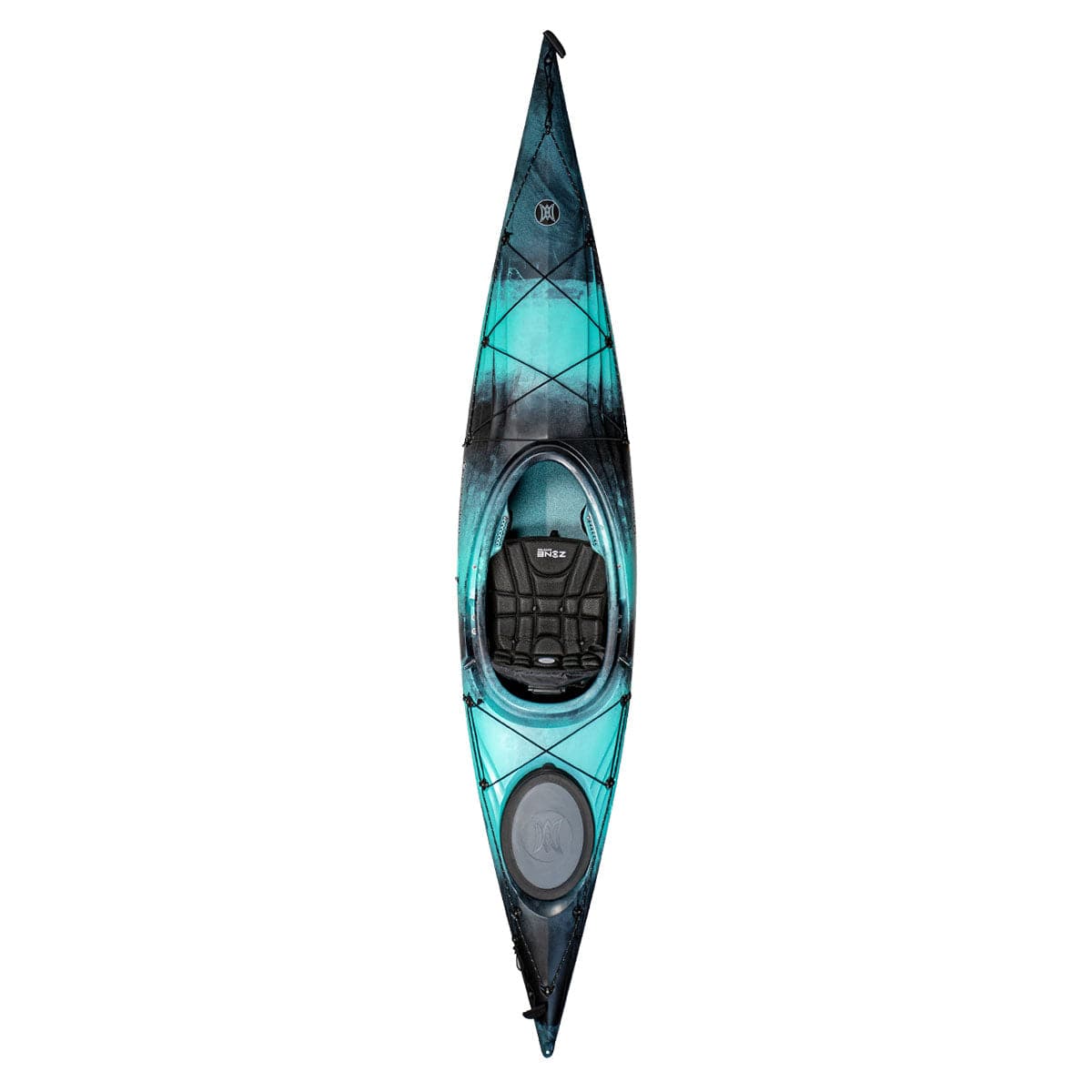 Featuring the Expression 11.5 expedition touring / sea kayak, sit-inside rec / touring kayak manufactured by Perception shown here from a third angle.