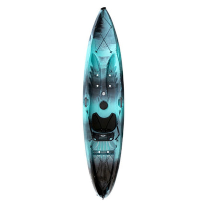 Featuring the Tribe 9.5 & 11.5 sit-on-top rec / touring kayak manufactured by Perception shown here from a tenth angle.