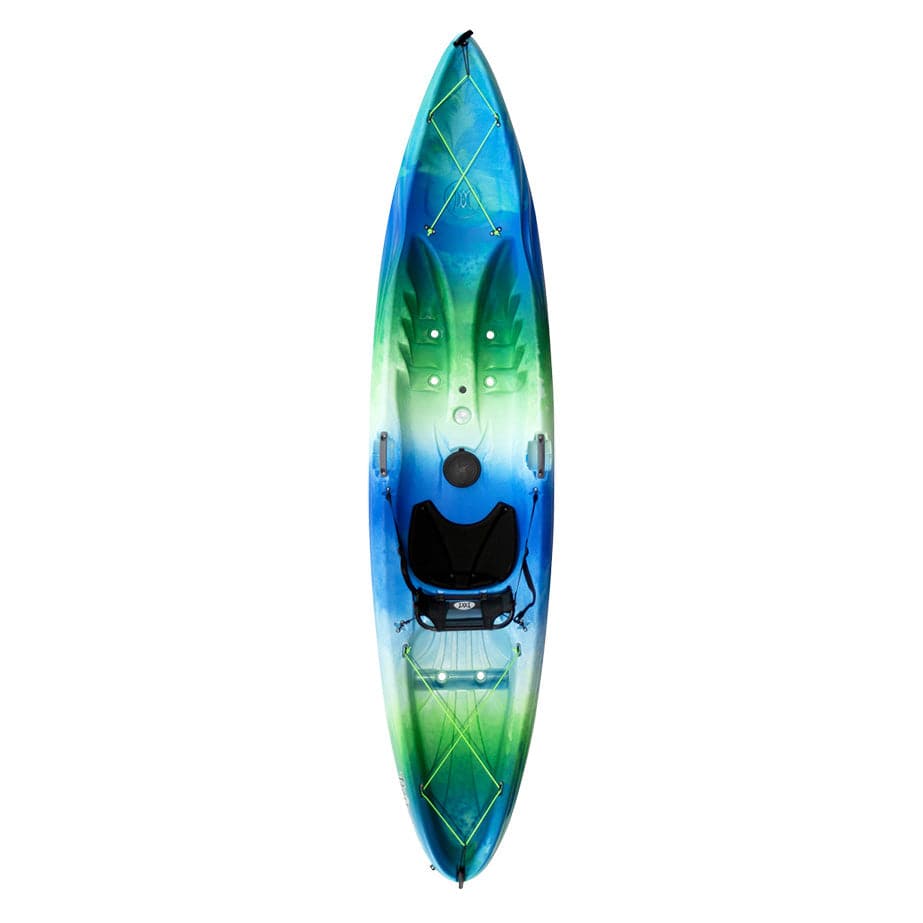 Featuring the Tribe 9.5 & 11.5 sit-on-top rec / touring kayak manufactured by Perception shown here from a twelfth angle.