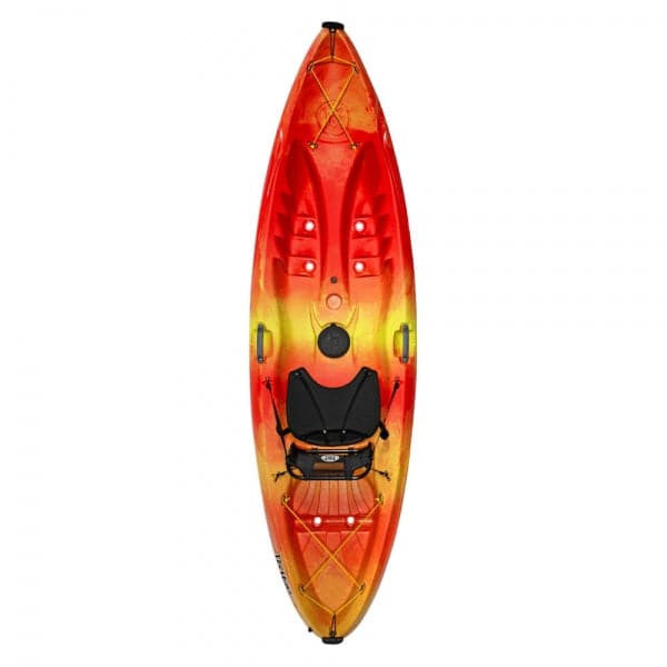Featuring the Tribe 9.5 & 11.5 sit-on-top rec / touring kayak manufactured by Perception shown here from a fourth angle.