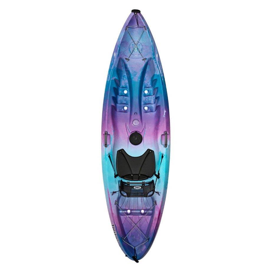 Featuring the Tribe 9.5 & 11.5 sit-on-top rec / touring kayak manufactured by Perception shown here from a third angle.