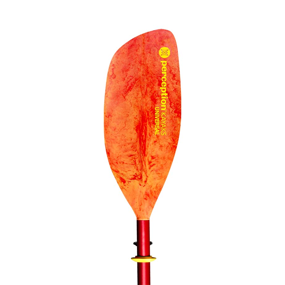 Featuring the Universal 2-Piece Paddle fishing paddle, touring / rec paddle manufactured by Perception shown here from a third angle.