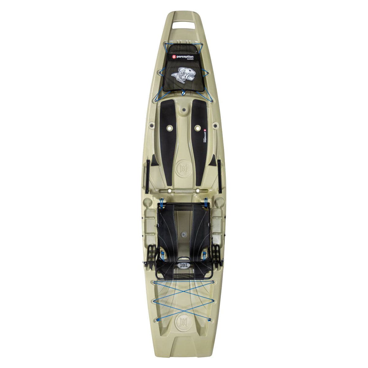 Featuring the Outlaw 11.5 fishing kayak, sit-on-top rec / touring kayak manufactured by Perception shown here from one angle.